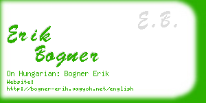 erik bogner business card